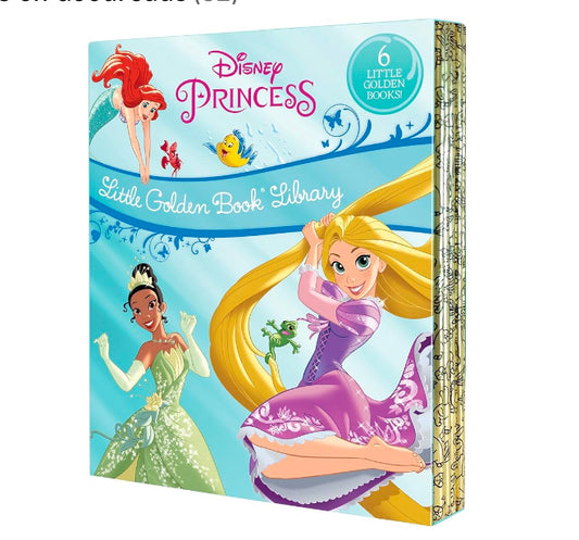 Disney Princess Little Golden Book Library -- 6 Little Golden Books