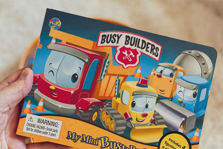 Phidal Busy Builders Book , figurines & foldable play mat