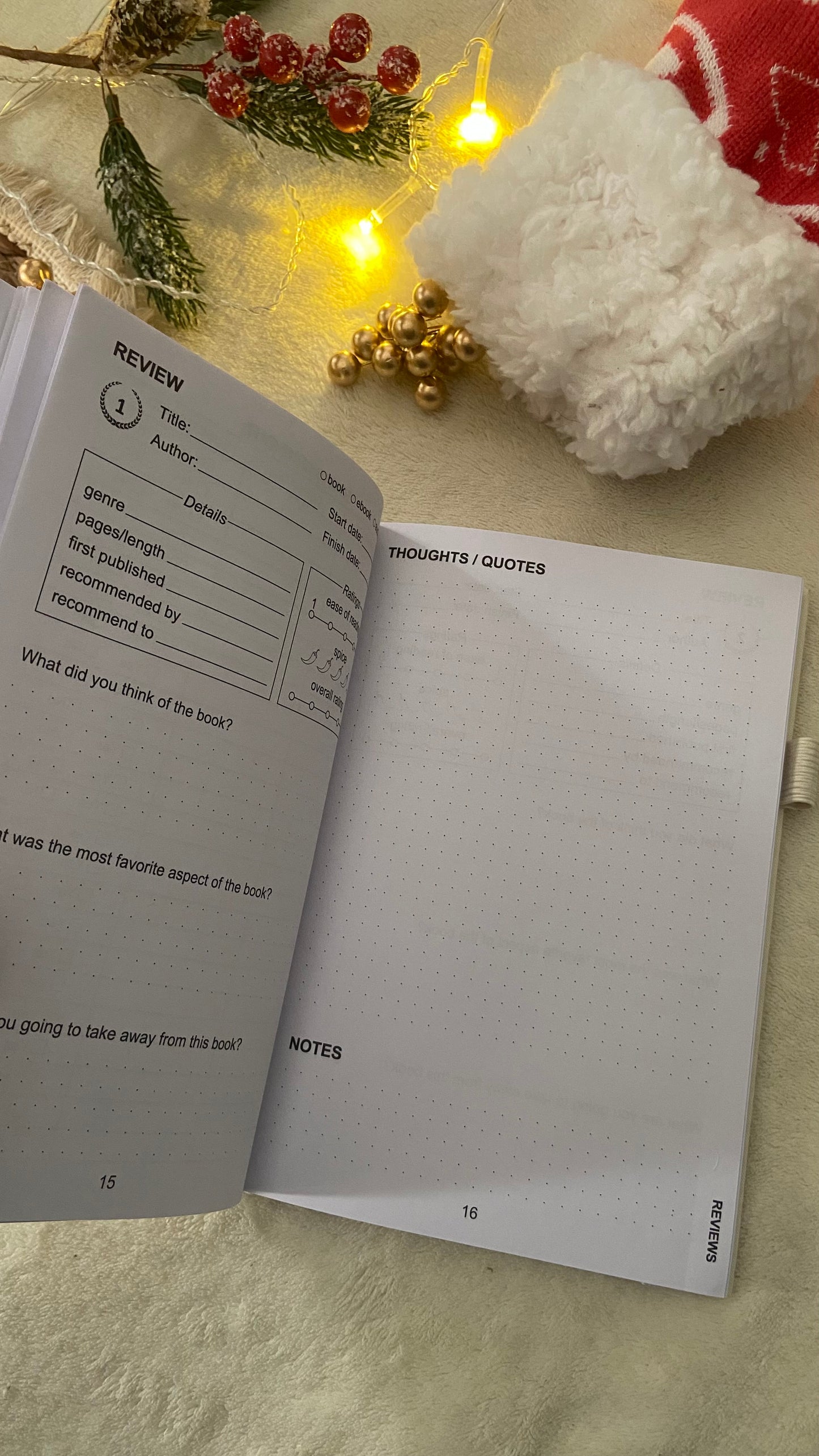 Reading Journal for Book Lovers - 75 Book Journal Reading Log for Book Tracking, A5 Linen Book Review Journal with TBR Tracker List, Ratings, Challenges, Prompts, and Index - Beige