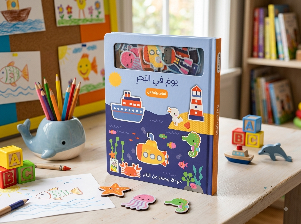 يوم في البحر - كتاب تفاعلي للاطفال مع شخصيات القصة